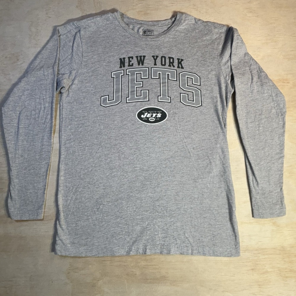 Fanatics Pro Line New York Jets Long Sleeve Gray T-Shirt Size Medium NFL - Picture 2 of 5